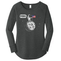 Dibs Flag On Moon Astronaut Space Women's Perfect Tri Tunic Long Sleeve Shirt