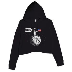 Dibs Flag On Moon Astronaut Space Crop Fleece Hoodie