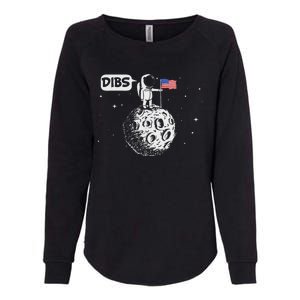 Dibs Flag On Moon Astronaut Space Womens California Wash Sweatshirt