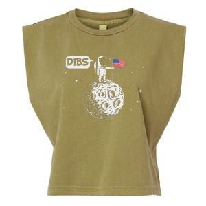 Dibs Flag On Moon Astronaut Space Garment-Dyed Women's Muscle Tee