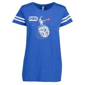 Dibs Flag On Moon Astronaut Space Enza Ladies Jersey Football T-Shirt