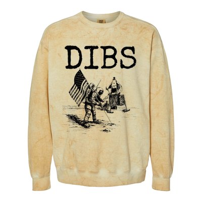 Dibs Flag On Moon Astronaut Funny Space Colorblast Crewneck Sweatshirt