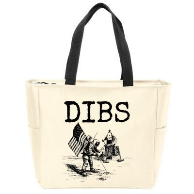 Dibs Flag On Moon Astronaut Funny Space Zip Tote Bag