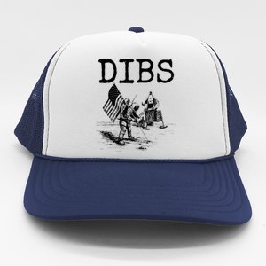 Dibs Flag On Moon Astronaut Funny Space Trucker Hat