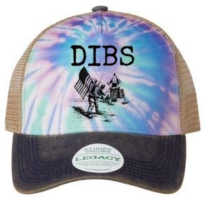 Dibs Flag On Moon Astronaut Funny Space Legacy Tie Dye Trucker Hat