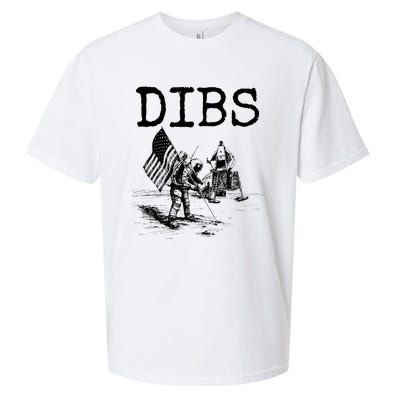 Dibs Flag On Moon Astronaut Funny Space Sueded Cloud Jersey T-Shirt