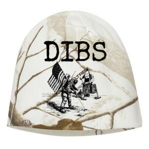 Dibs Flag On Moon Astronaut Funny Space Kati - Camo Knit Beanie