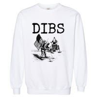 Dibs Flag On Moon Astronaut Funny Space Garment-Dyed Sweatshirt