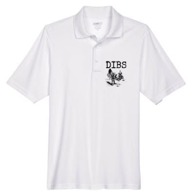 Dibs Flag On Moon Astronaut Funny Space Men's Origin Performance Pique Polo