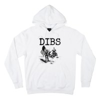 Dibs Flag On Moon Astronaut Funny Space Hoodie