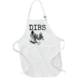 Dibs Flag On Moon Astronaut Funny Space Full-Length Apron With Pockets