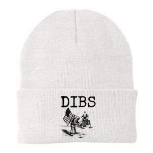 Dibs Flag On Moon Astronaut Funny Space Knit Cap Winter Beanie