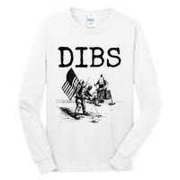 Dibs Flag On Moon Astronaut Funny Space Tall Long Sleeve T-Shirt