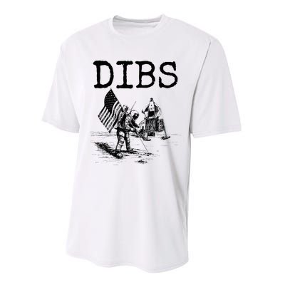 Dibs Flag On Moon Astronaut Funny Space Performance Sprint T-Shirt