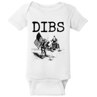 Dibs Flag On Moon Astronaut Funny Space Baby Bodysuit