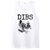 Dibs Flag On Moon Astronaut Funny Space PosiCharge Competitor Tank