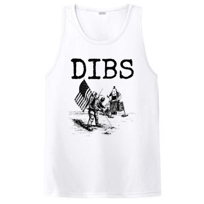 Dibs Flag On Moon Astronaut Funny Space PosiCharge Competitor Tank