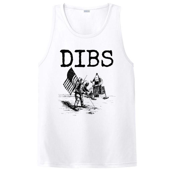 Dibs Flag On Moon Astronaut Funny Space PosiCharge Competitor Tank