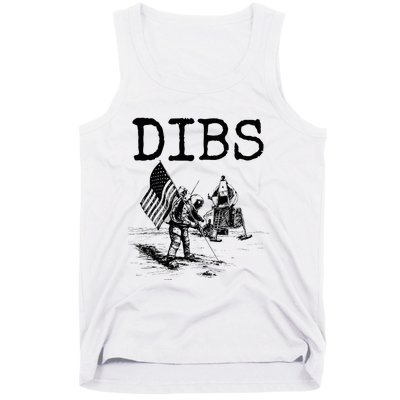 Dibs Flag On Moon Astronaut Funny Space Tank Top