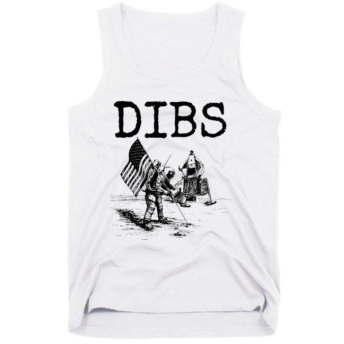 Dibs Flag On Moon Astronaut Funny Space Tank Top