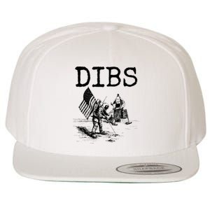 Dibs Flag On Moon Astronaut Funny Space Wool Snapback Cap