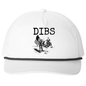 Dibs Flag On Moon Astronaut Funny Space Snapback Five-Panel Rope Hat