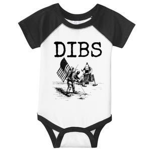 Dibs Flag On Moon Astronaut Funny Space Infant Baby Jersey Bodysuit