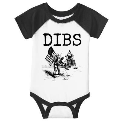 Dibs Flag On Moon Astronaut Funny Space Infant Baby Jersey Bodysuit