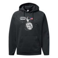 Dibs Flag On Moon Astronaut Space Performance Fleece Hoodie