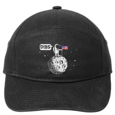 Dibs Flag On Moon Astronaut Space 7-Panel Snapback Hat