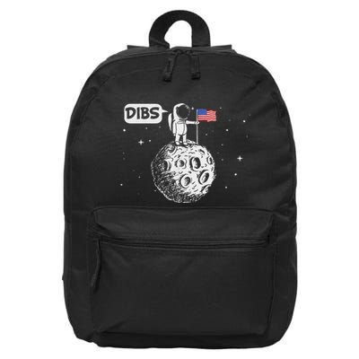 Dibs Flag On Moon Astronaut Space 16 in Basic Backpack