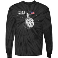 Dibs Flag On Moon Astronaut Space Tie-Dye Long Sleeve Shirt