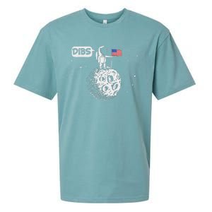 Dibs Flag On Moon Astronaut Space Sueded Cloud Jersey T-Shirt