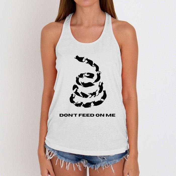 DonT Feed On Me Cats Women's Knotted Racerback Tank