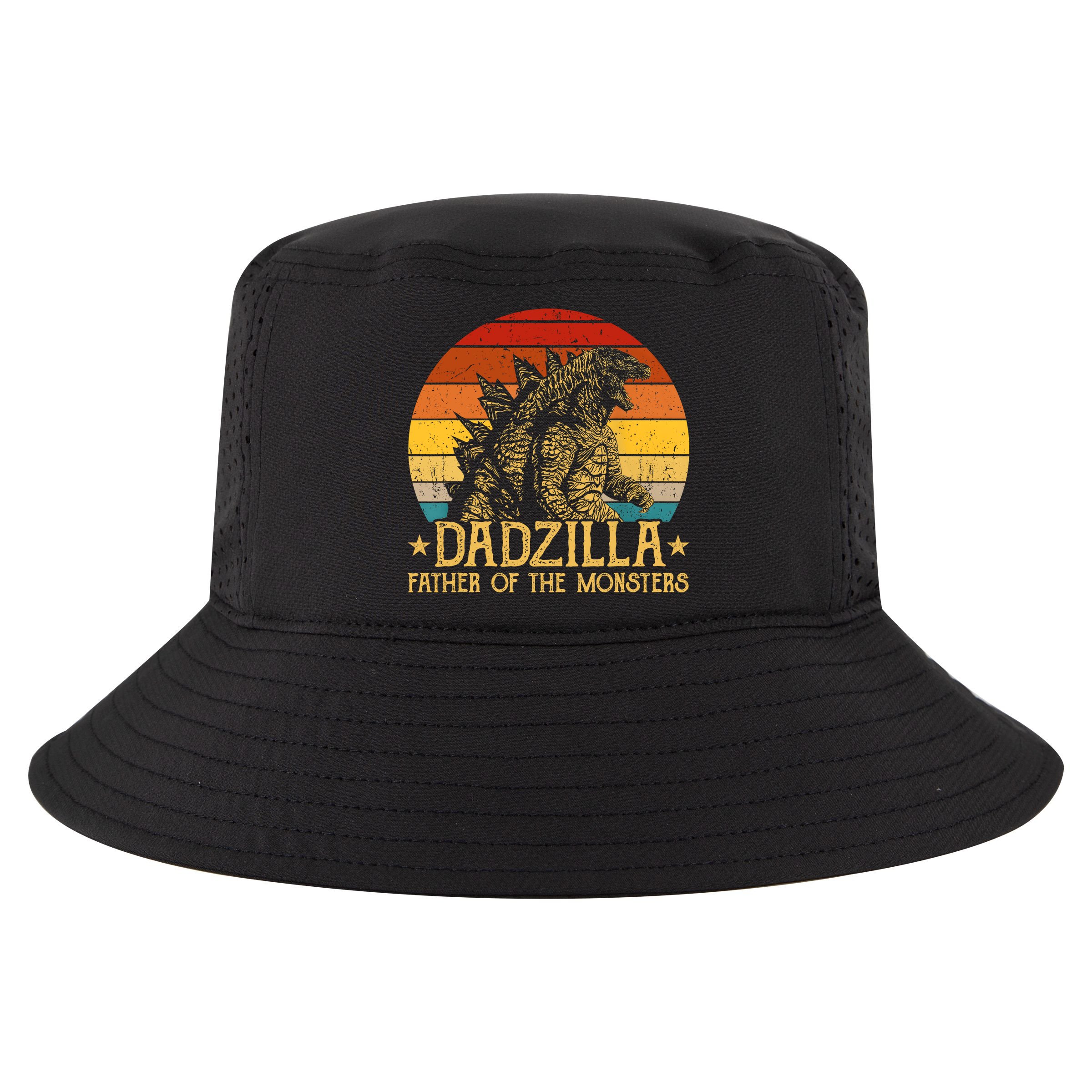 Dadzilla Father Of The Monsters Retro Vintage Sunset Cool Comfort Performance Bucket Hat