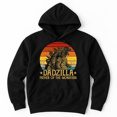 Dadzilla Father Of The Monsters Retro Vintage Sunset Hoodie