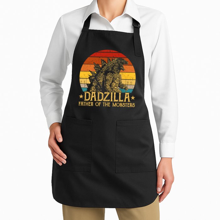 Dadzilla Father Of The Monsters Retro Vintage Sunset Apron