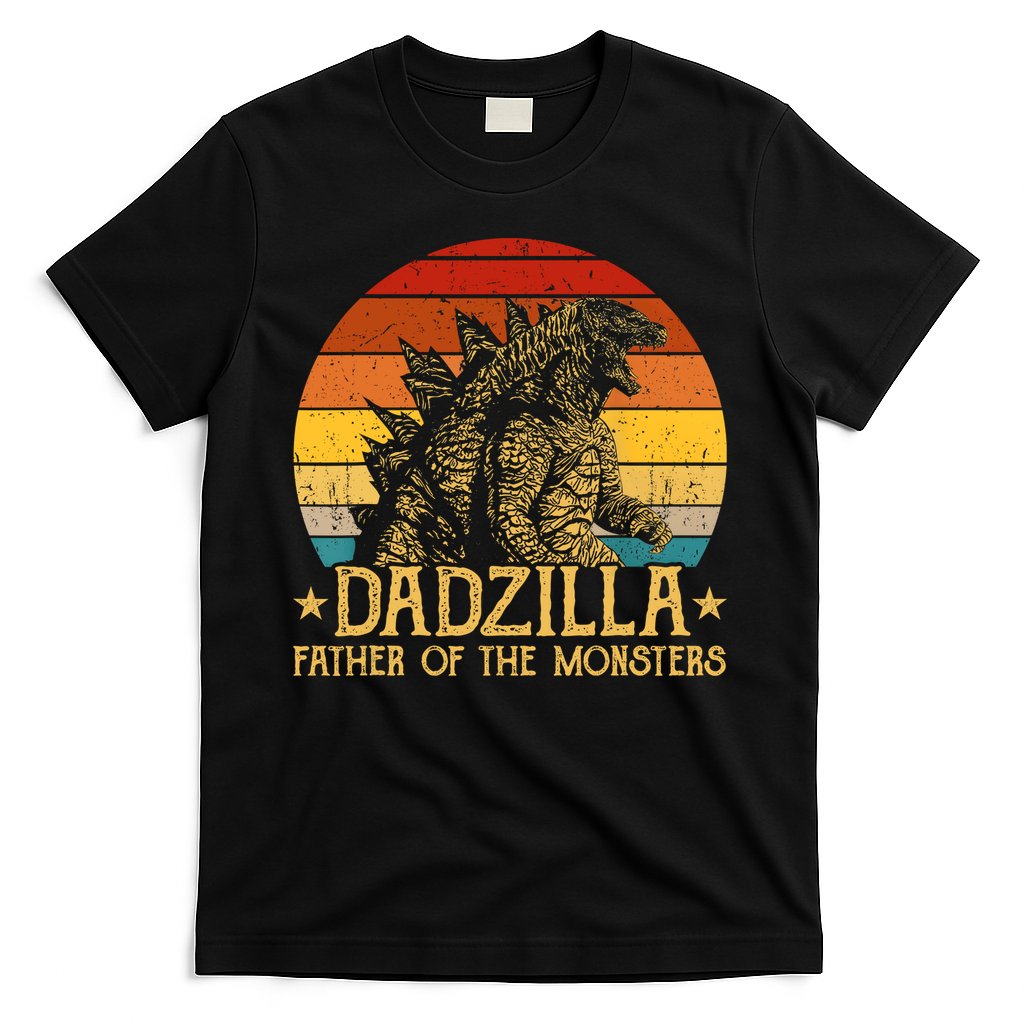 Dadzilla Father Of The Monsters Retro Vintage Sunset T-Shirt