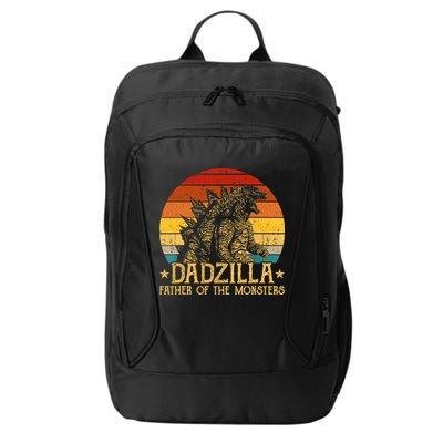 Dadzilla Father Of The Monsters Retro Vintage Sunset City Backpack