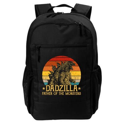 Dadzilla Father Of The Monsters Retro Vintage Sunset Backpack