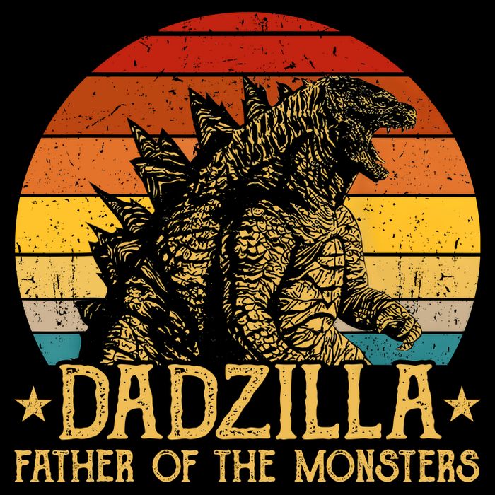 Dadzilla Father Of The Monsters Retro Vintage Sunset Backpack
