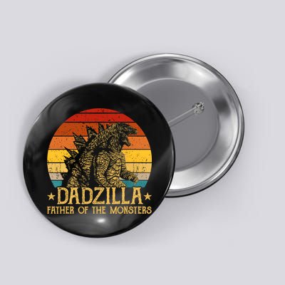 Dadzilla Father Of The Monsters Retro Vintage Sunset Button