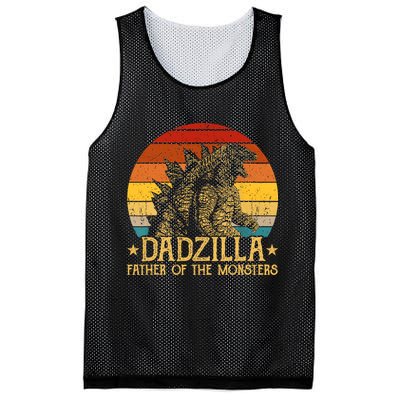 Dadzilla Father Of The Monsters Retro Vintage Sunset Mesh Reversible Basketball Jersey Tank