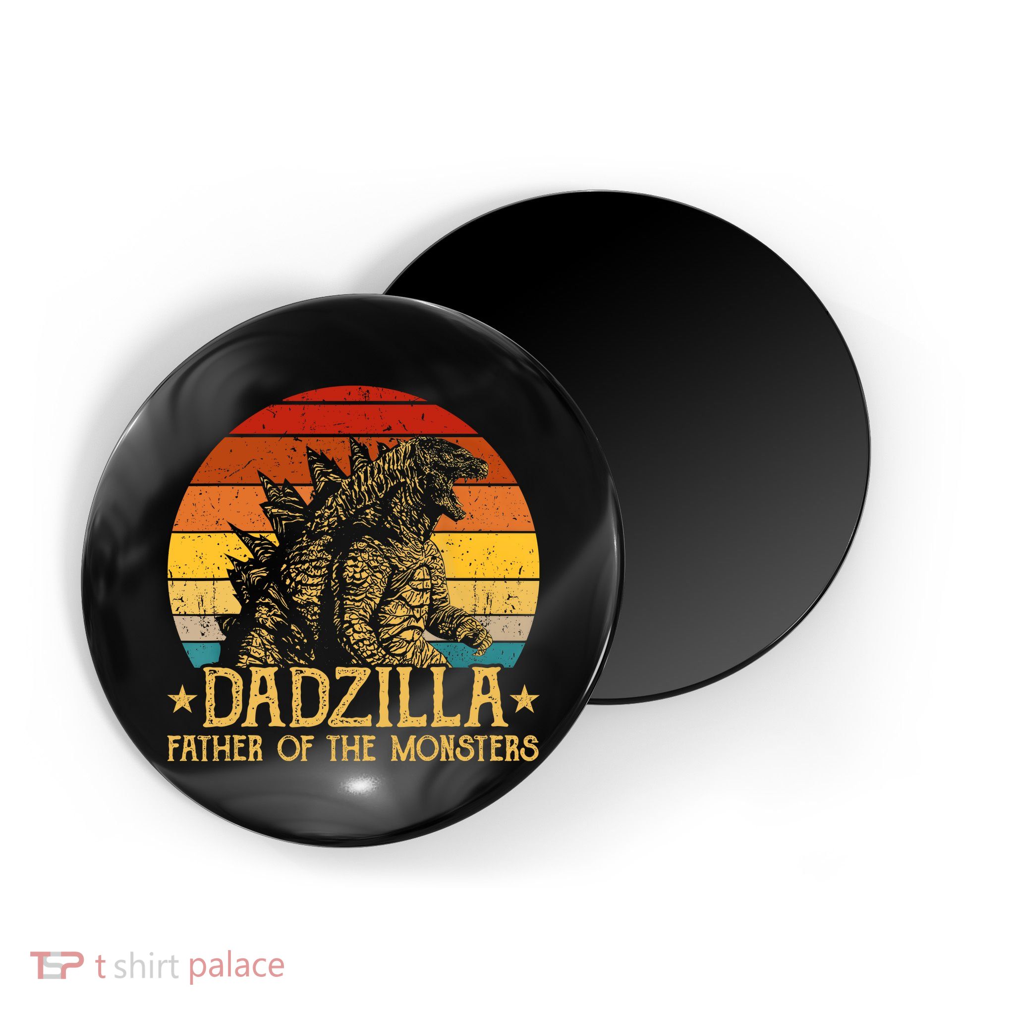 Dadzilla Father Of The Monsters Retro Vintage Sunset Magnet