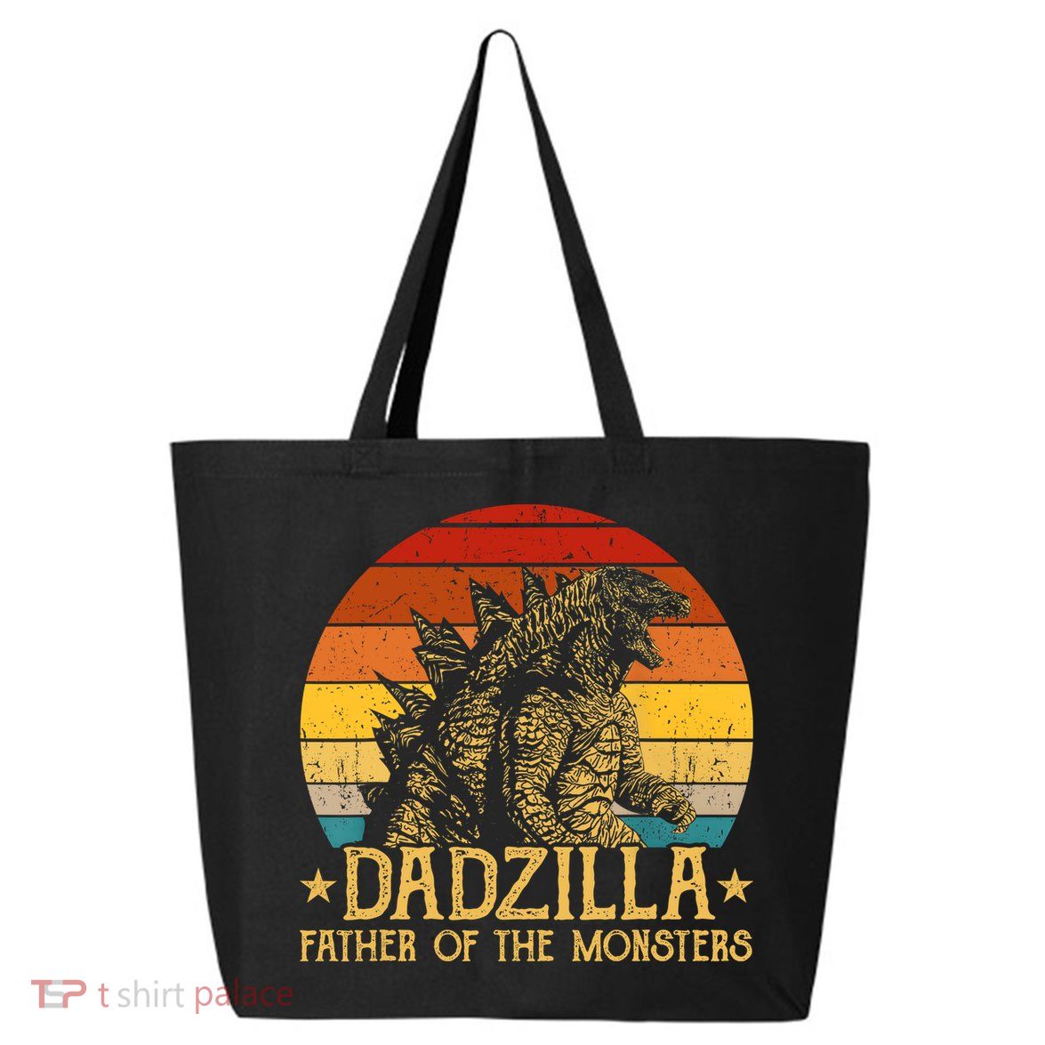 Dadzilla Father Of The Monsters Retro Vintage Sunset 25L Jumbo Tote