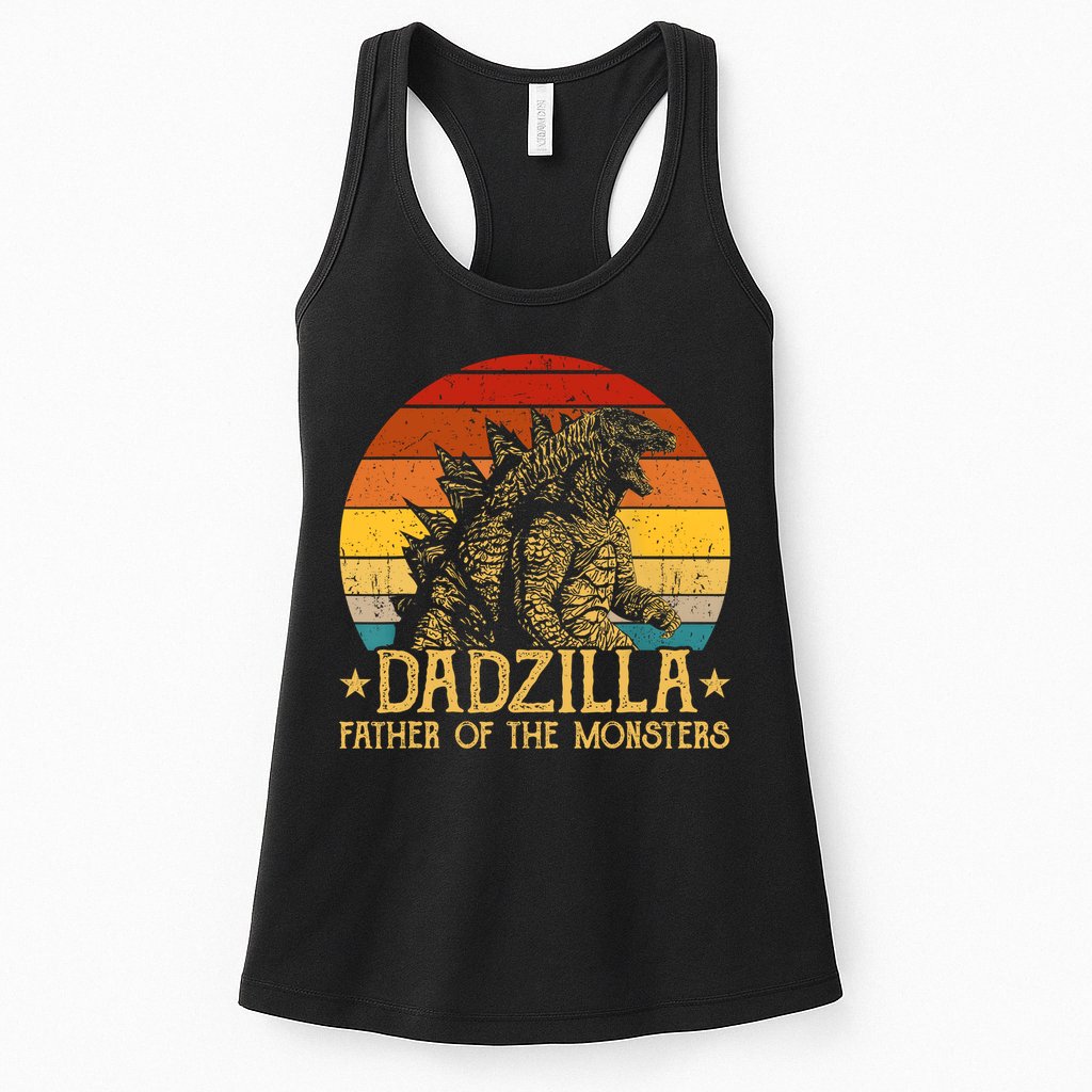 Dadzilla Father Of The Monsters Retro Vintage Sunset Womens Tank Top