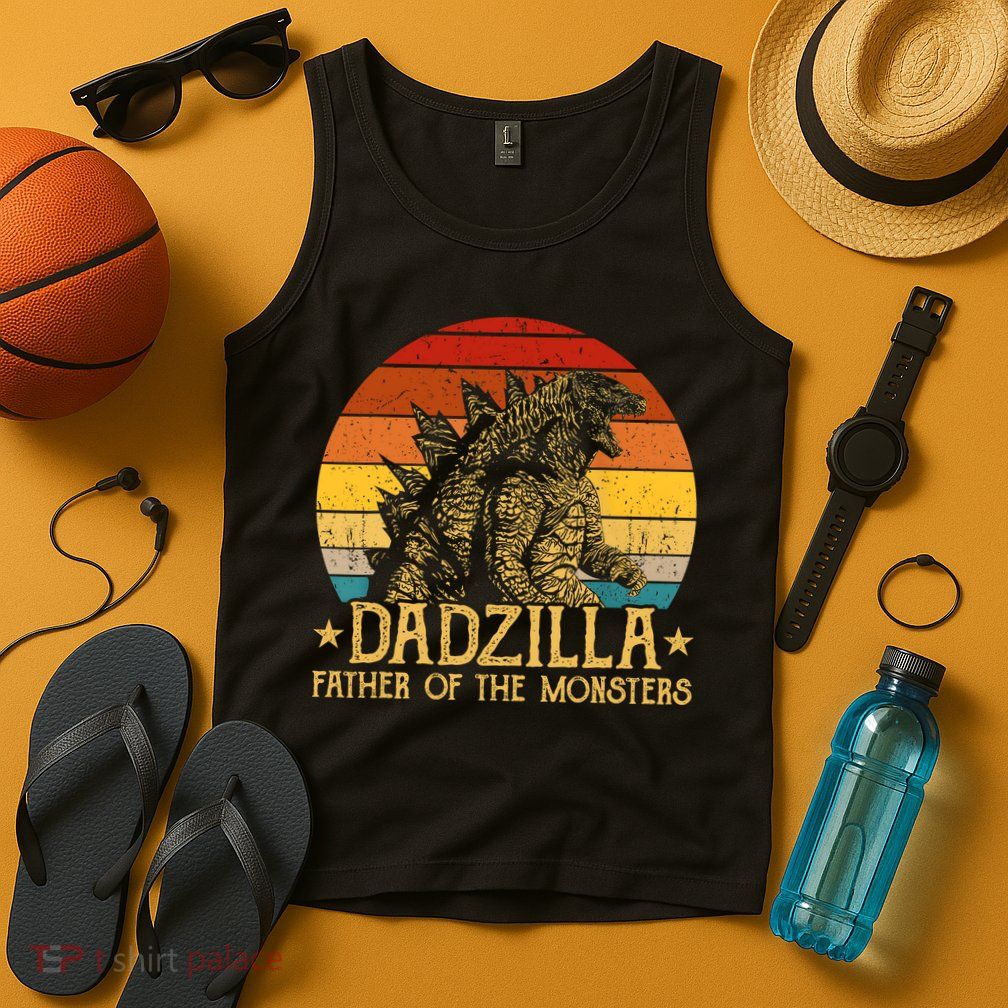 Dadzilla Father Of The Monsters Retro Vintage Sunset Tank Top