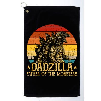 Dadzilla Father Of The Monsters Retro Vintage Sunset Golf Towel