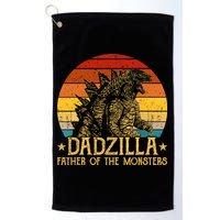 Dadzilla Father Of The Monsters Retro Vintage Sunset Golf Towel