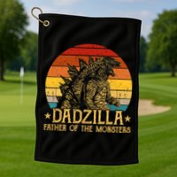 Dadzilla Father Of The Monsters Retro Vintage Sunset Golf Towel